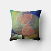 ピンク、イエロー、ブルーの抽象芸術&クッシエレガントョン クッション (裏面)