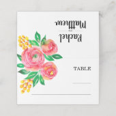 ピンク、イエロー、リビングサンゴフローラ座席表 プレイスカード (外部開封)