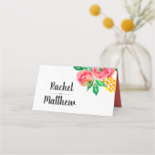 ピンク、イエロー、リビングサンゴフローラ座席表 プレイスカード (裏面)