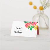 ピンク、イエロー、リビングサンゴフローラ座席表 プレイスカード (裏面)