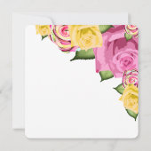 ピンク | イエロー 花柄 95歳 誕生日 お祝い 招待状 (裏面)