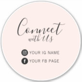 ピンク |イ後を追ンスタグラムとFacebookプロモーション シール (正面)