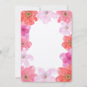 ピンク·ウかわいらしォーターカラーフローラ 招待状 (裏面)