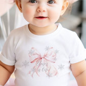 ピンク ウィンター オンデアランド シルバー 1歳の誕生日 ベビーTシャツ