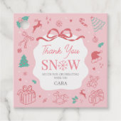 ピンク ウィンター ワンダーランド ファースト バースデー フェイバータグ (正面)