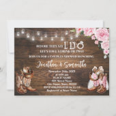 ピンク・ウェスタン彼らが私はカップルのシャワーを行う前に 招待状 (正面)