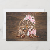 ピンク・ウェスタン彼らが私はカップルのシャワーを行う前に 招待状 (裏面)