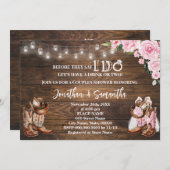 ピンク・ウェスタン彼らが私はカップルのシャワーを行う前に 招待状 (正面/裏面)