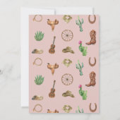 ピンク ウェスタン 2歳の誕生日 ロデオ 招待状 (裏面)