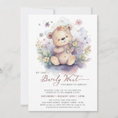 ピンク ウェ・キャン・ベアリー・ウェイト かわいい女の子のベイビーシャワー 招待状 (正面)
