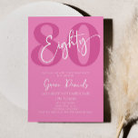 ピンク エイティ 80歳 80th 八十歳 誕生日パーティー 招待状<br><div class="desc">これはピンク エイティ 80歳 80th 八十歳 誕生日パーティーの招待状です！</div>