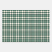 ピンク&エバーグリーンプレイドホリデー ラッピングペーパーシート (正面2)