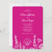 ピンク | エレガントな野生の花 ウェディング 招待状 (正面)
