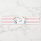 ピンク&エレガントホワイトフローラガールベビーシャワーパーティー ペットボトルラベル (シングルラベル)