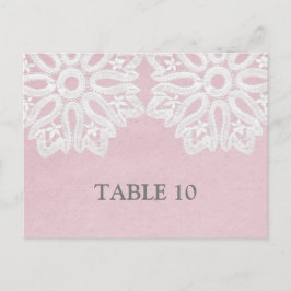 ピンク エレガントレース テーブルナンバー ポストカード