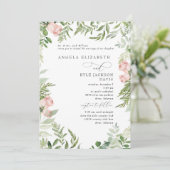 ピンク/エレガント赤面フローラユーカリ2会場 招待状 (スタンド正面)