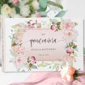 ピンク、エレガント赤面、バラ金ゴールドフローラキンセアニラ ゲストブック