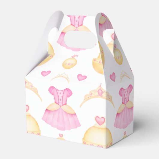 ピンク&エレガント金ゴールドウォーターカラープリンセスティアラ フェイバーボックス (正面サイド)