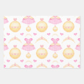 ピンク&エレガント金ゴールドウォーターカラープリンセスティアラ ラッピングペーパーシート (正面2)