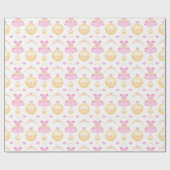 ピンク&エレガント金ゴールドウォーターカラープリンセスティアラ ラッピングペーパー (フラット)