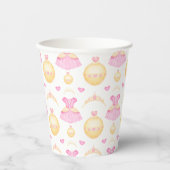 ピンク&エレガント金ゴールドウォーターカラープリンセスティアラ 紙コップ (正面)