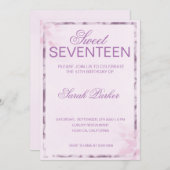 ピンク エレガント シック スイート 17 招待状 (正面/裏面)