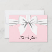 ピンク エレガント ティファニー パールズ ファンシー パーティー ステーショナリー サンキューカード (正面)