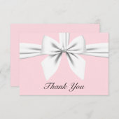 ピンク エレガント ティファニー パールズ ファンシー パーティー ステーショナリー サンキューカード (正面/裏面)