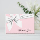 ピンク エレガント ティファニー パール ファンシー パール サンクス サンキューカード (スタンド正面)