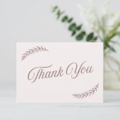 ピンク エレガント ボーホー ブライダル シャワー 感謝カード (スタンド正面)