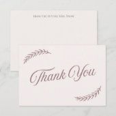 ピンク エレガント ボーホー ブライダル シャワー Thank You ノート (正面/裏面)