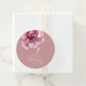 ピンク エレガント 水彩 花 イースター聖体拝領 フェイバータグ (インサイチュ)