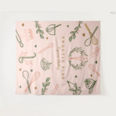 ピンク&オリーブグリーンベーキング&料理ベーカリー タペストリー (正面(横))