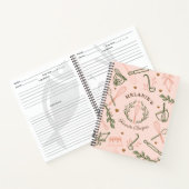 ピンク&オリーブグリーンベーキング&料理レシピ ノートブック (内部)