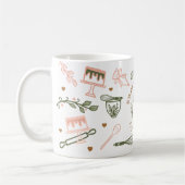 ピンク&オリーブグリーンベーキング&料理用具ベーカリー コーヒーマグカップ (左)