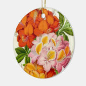 ピンク、オレンジおよび金ゴールドのカラフルなツツジ セラミックオーナメント (左)