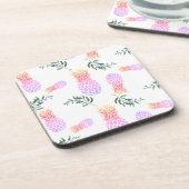 ピンク&オレンジのパイナップル コースター (左側)