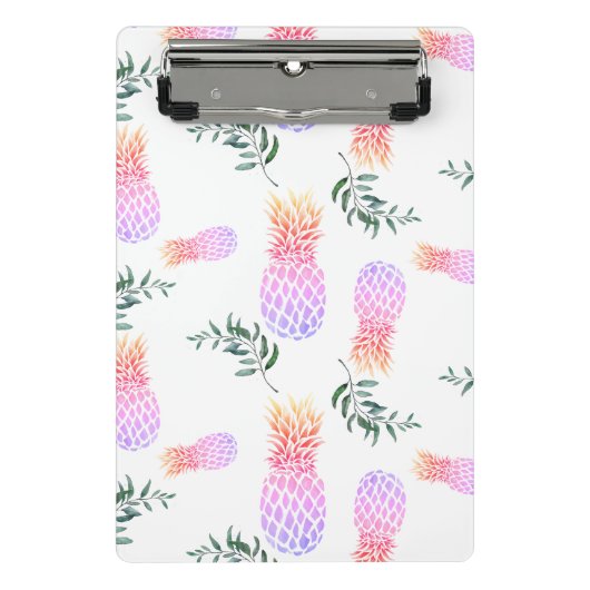 ピンク&オレンジのパイナップル ミニクリップボード (正面)