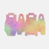 ピンク&オレンジのマーメイドパターン誕生日パーティー フェイバーボックス (折り畳みなし)