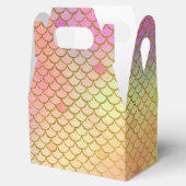 ピンク&オレンジのマーメイドパターン誕生日パーティー フェイバーボックス (オープン)