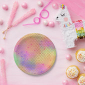 ピンク&オレンジのマーメイドパターン誕生日パーティー ペーパープレート (パーティー)