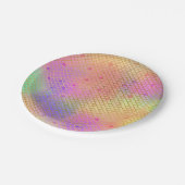 ピンク&オレンジのマーメイドパターン誕生日パーティー ペーパープレート (アングル)