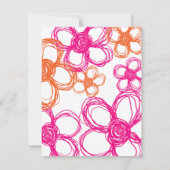 ピンク&オレンジのワイルドフラワーウェディングRSVP 出欠カード (裏面)