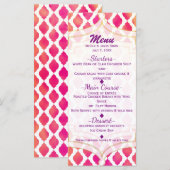 ピンク&オレンジアラビアンモロッコグラムパーティーメニュー メニュー (正面/裏面)