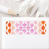 ピンク&オレンジアラビアンモロッコグラム招待状 ラベル (インサイチュ)