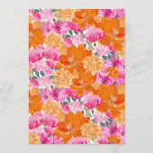 ピンク&オレンジサマー鮮やかガーデンブライダルシャワー アドバイスカード (裏面)