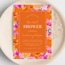 ピンク&オレンジサマー鮮やかガーデンブライダルシャワー