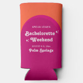 ピンク&オレンジサンセットレトロザブライド スリム缶クーラー (裏面)