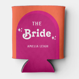 ピンク&オレンジサンセットレトロザブライド 缶クーラー