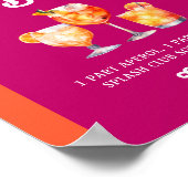 ピンク&オレンジサンセットレトロスピリッツバー ポスター (角)